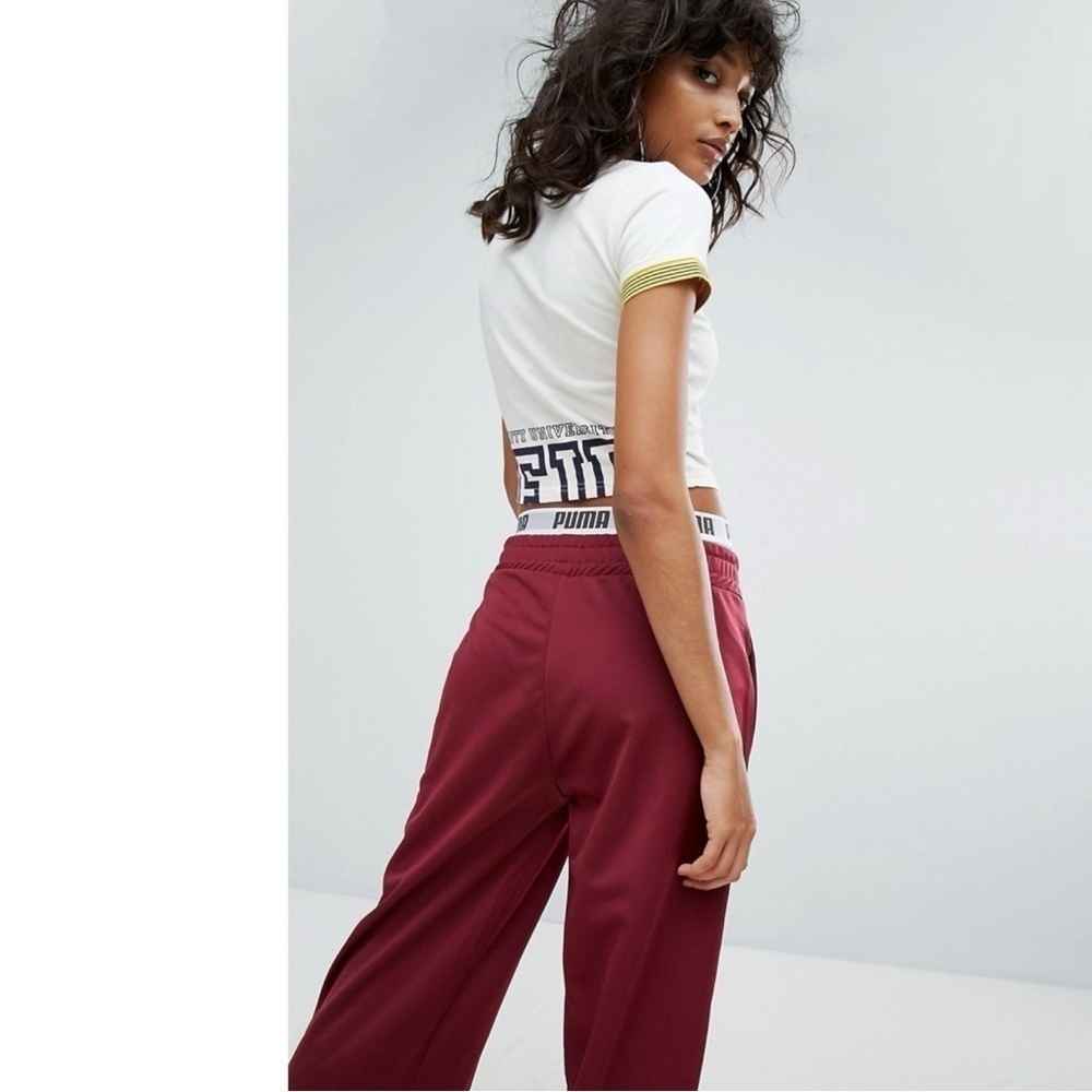 Puma X Fenty University Cropped Vintage Tee in Cream Large Rhianna Baby Tee - Picture 4 of 16